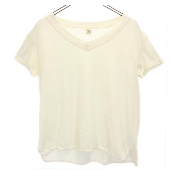 Ron Herman ロンハーマン 日本製 半袖 Vネック Tシャツ XS 生成り レディース