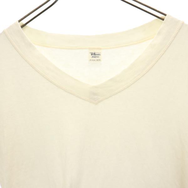 Ron Herman ロンハーマン 日本製 半袖 Vネック Tシャツ XS 生成り レディース