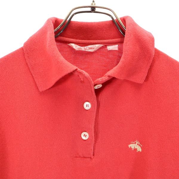 Brooks Brothers ブルックスブラザーズ 半袖 ポロシャツ M レッド 鹿の子 レディース