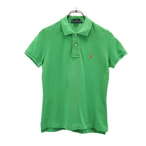 RALPH LAUREN ラルフローレン 半袖 ポロシャツ M 緑 鹿の子 レディース