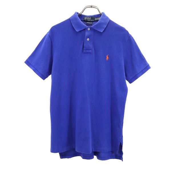 Polo by Ralph Lauren ポロバイラルフローレン 半袖 ポロシャツ M 青 鹿の子 メンズ