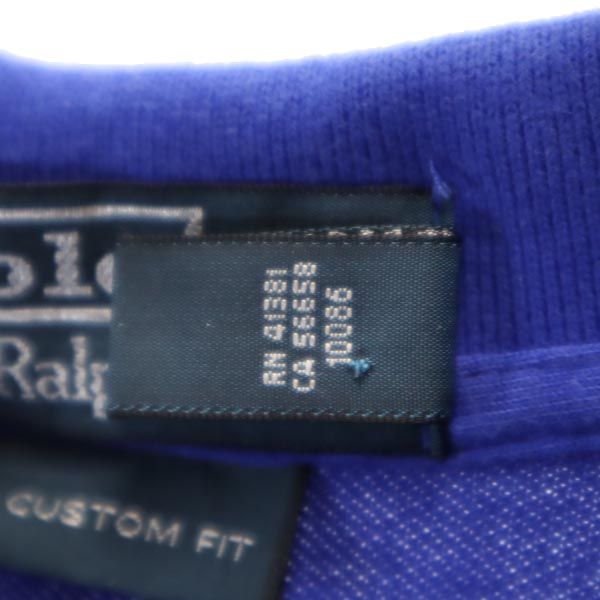 Polo by Ralph Lauren ポロバイラルフローレン 半袖 ポロシャツ M 青 鹿の子 メンズ