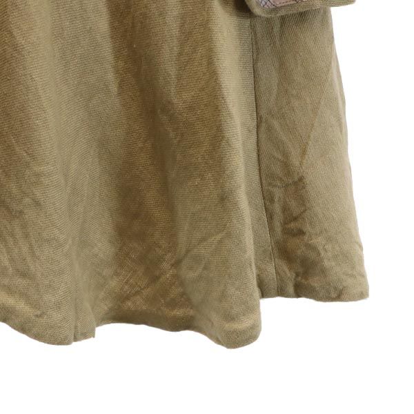 beautiful people ビューティフルピープル 日本製 リネンブレンド 半袖 カットソー 34 ブラウン系 レディース