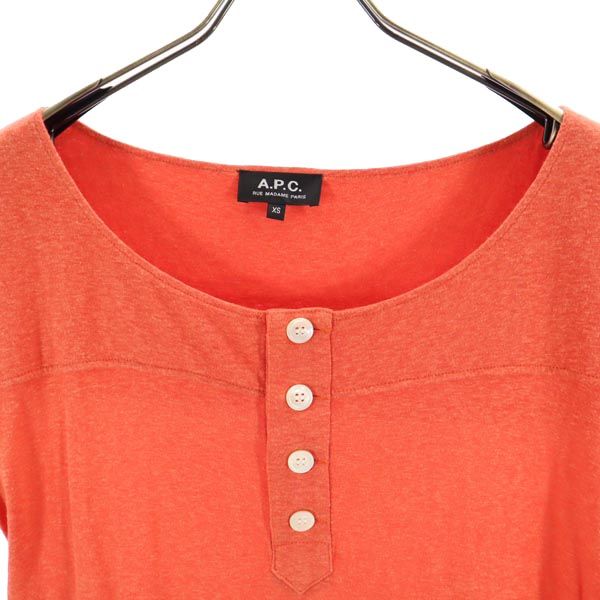 A.P.C. アーペーセー 日本製 半袖 ワンピース XS オレンジ フレンチスリーブ レディース