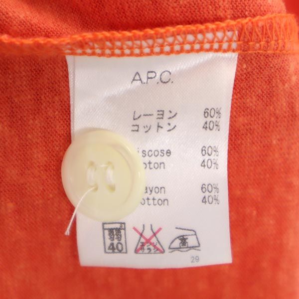 A.P.C. アーペーセー 日本製 半袖 ワンピース XS オレンジ フレンチスリーブ レディース