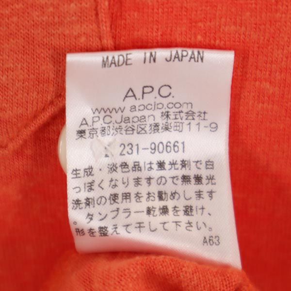 アーペーセー 日本製 半袖 ワンピース XS オレンジ A.P.C. フレンチスリーブ レディース