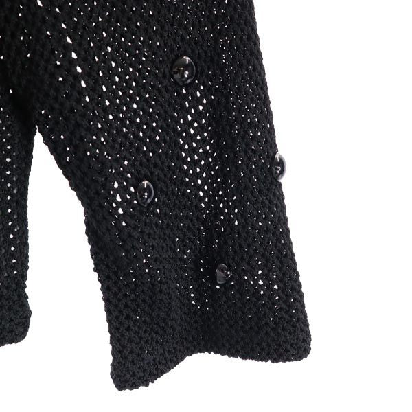 Rene ルネ 日本製 5分袖 カーディガン 38 黒 透かし編み ニット ボレロ レディース