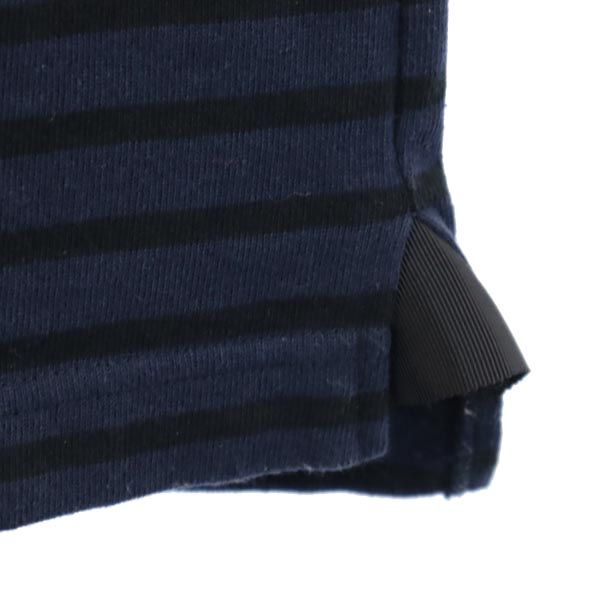 sacai luck サカイラック ボーダー柄 半袖 ボートネック カットソー 2 紺×黒 レディース