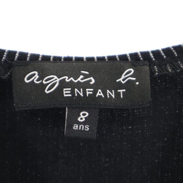 agnes b. アニエスベー ストライプ ノースリーブ ワンピース 8sns ブラック系 キッズ