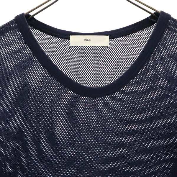 TOGA VIRILIS トーガビリリース 日本製 半袖 メッシュ Tシャツ ONE ネイビー系 メンズ