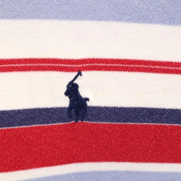 Polo by Ralph Lauren ポロバイラルフローレン 90s オールド ボーダー 半袖 ポロシャツ L ブルー系 メンズ
