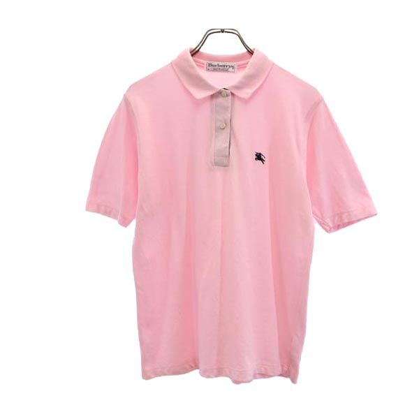 Burberrys バーバリーズ 90s オールド 半袖 ポロシャツ S ピンク 鹿の子 レディース