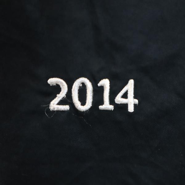 バック 刺繍 半袖 ワークシャツ 黒 メンズ