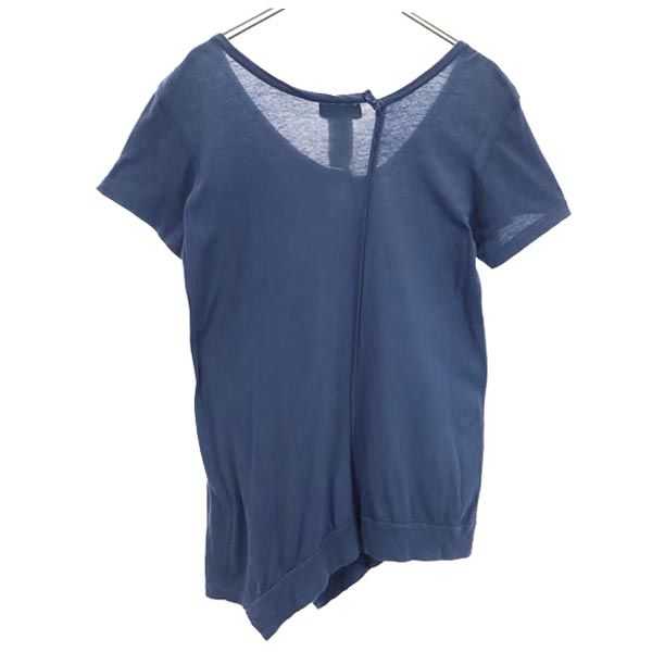 Y's ワイズ 日本製 半袖 アシンメトリー Tシャツ 2 ネイビー系 メンズ