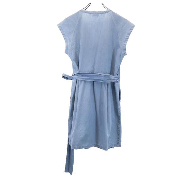 KATE SPADE SATURDAY ケイトスペードサタデー ノースリーブ カシュクール ワンピース S ブルー系 レディース