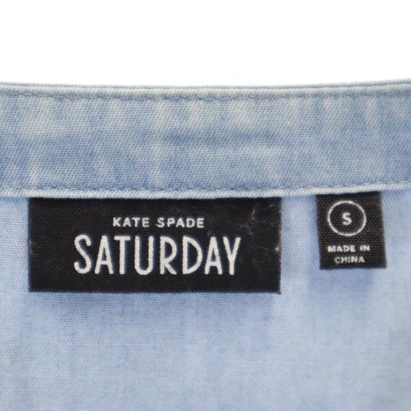 KATE SPADE SATURDAY ケイトスペードサタデー ノースリーブ カシュクール ワンピース S ブルー系 レディース