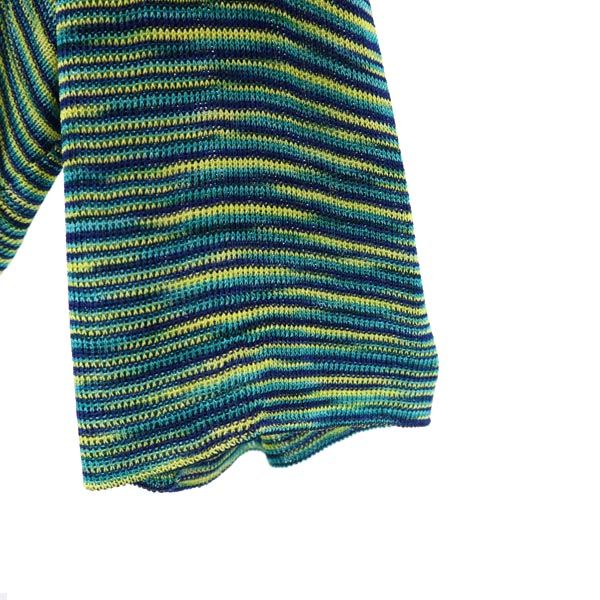 Missoni ミッソーニ イタリア製 総柄 半袖 ニット 半袖 セーター 44 ブルー系 ニット レディース
