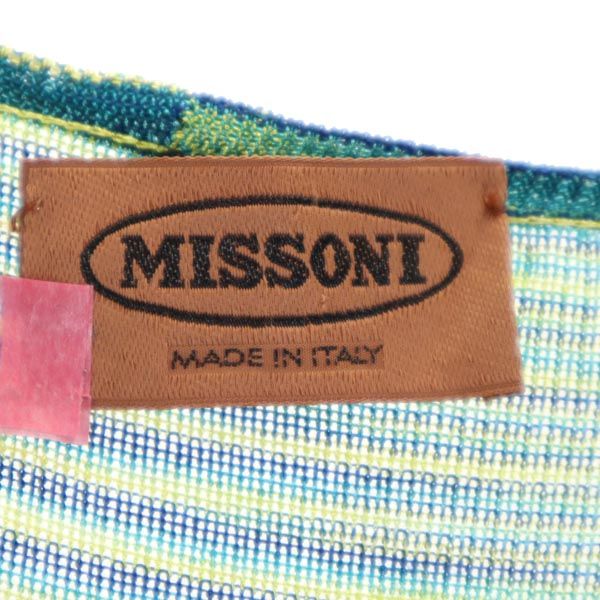 Missoni ミッソーニ イタリア製 総柄 半袖 ニット 半袖 セーター 44 ブルー系 ニット レディース