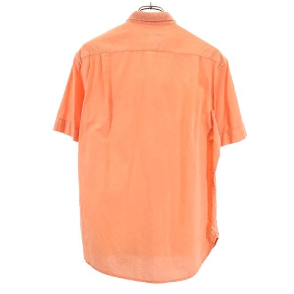 Emporio Armani エンポリオアルマーニ 半袖 フルジップ ボタンダウンシャツ S オレンジ系 メンズ