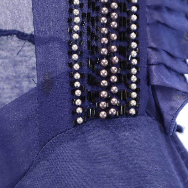 SPORT MAX CODE スポーツマックスコーデ ノースリーブ チュニック M ネイビー系 ビーズ飾り レディース