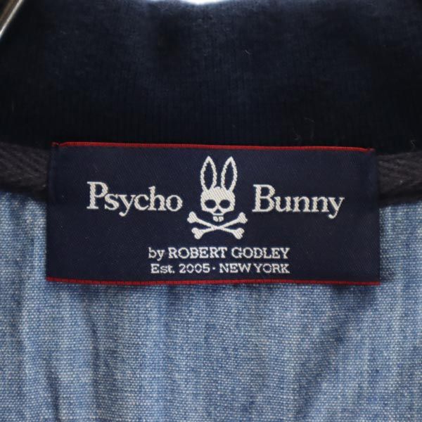Psycho Bunny サイコバニー 日本製 ゴルフ 半袖 ポロシャツ M ネイビー系 鹿の子 メンズ