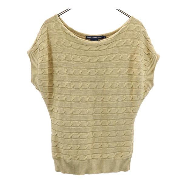 RALPH LAUREN ラルフローレン 半袖 セーター S ベージュ ニット フレンチスリーブ レディース
