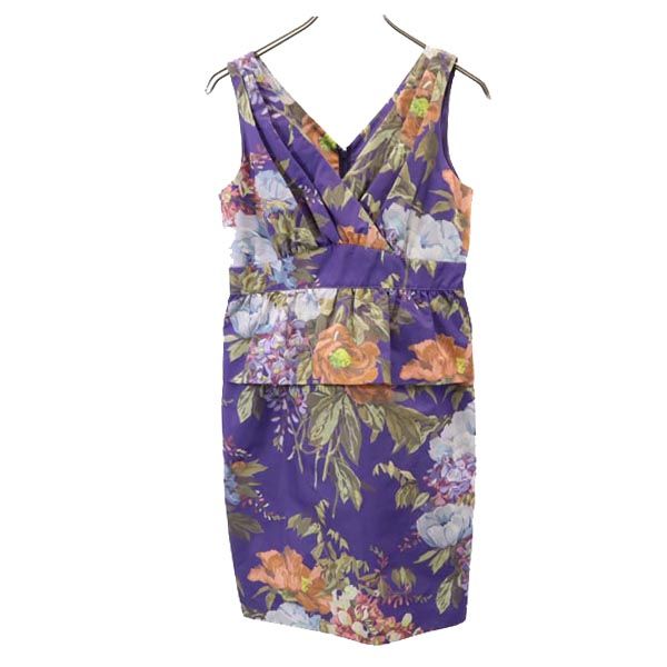 GRACE CONTINENTAL グレースコンチネンタル 日本製 ノースリーブ ワンピース 36 パープル系 レディース