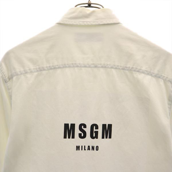 MSGM エムエスジーエム イタリア製 バック プリント 長袖 シャツ 38 ブルー系 メンズ