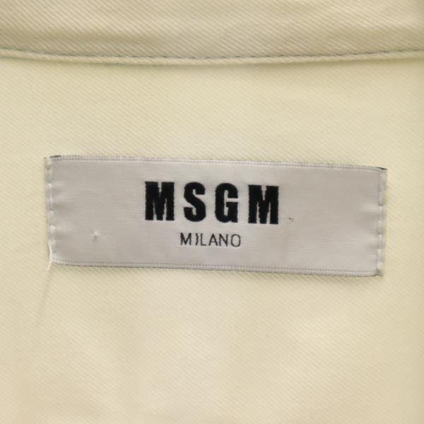MSGM エムエスジーエム イタリア製 バック プリント 長袖 シャツ 38 ブルー系 メンズ