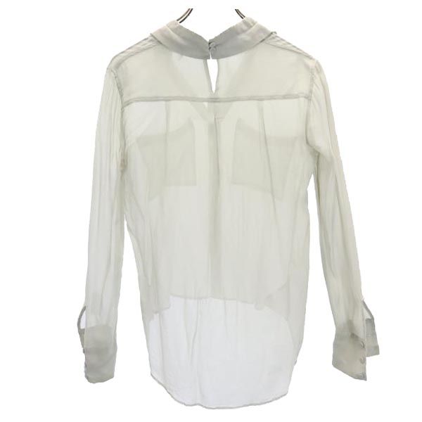 BCBGMAXAZRIA ビーシービージーマックスアズリア シルク 長袖 シャツ XXS グレー系 シースルー レディース