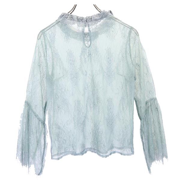 titty&co ティティーアンドコー 長袖 総レース カットソー F ブルー系 バックボタン レディース