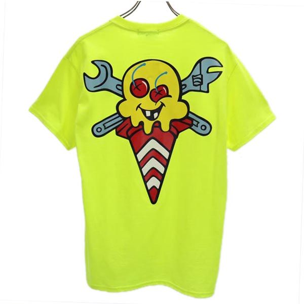 未使用 ICE CREAM アイスクリーム バッグプリント 半袖 Tシャツ M イエロー メンズ
