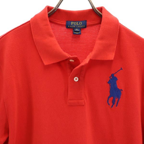 ポロラルフローレン ビッグポニー 半袖 ポロシャツ XL（18-20） 赤系 POLO RALPH LAUREN 鹿の子 キッズ