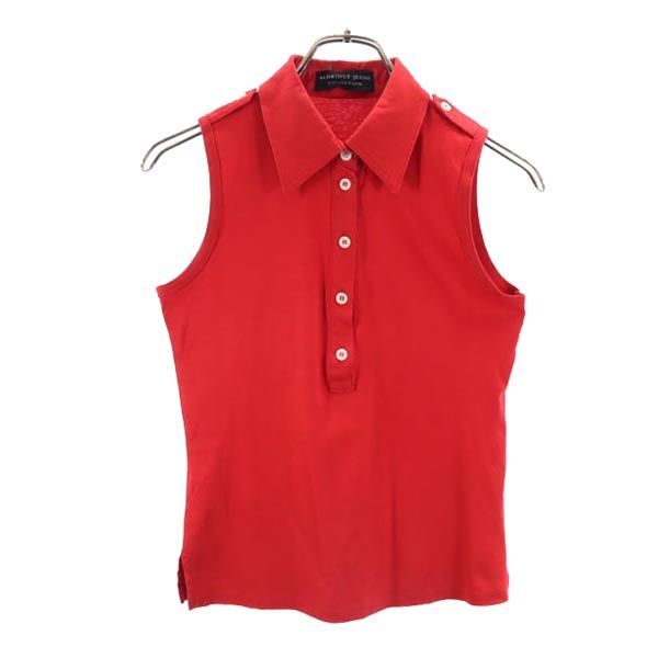 ALDRIDGE JEUNE アルドリッジジュヌ ノースリーブ ポロシャツ レッド レディース