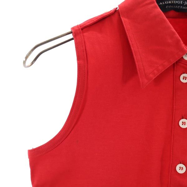 ALDRIDGE JEUNE アルドリッジジュヌ ノースリーブ ポロシャツ レッド レディース