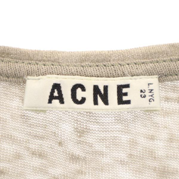 ACNE アクネ リネン 半袖 Tシャツ XS ブラウン系 レディース