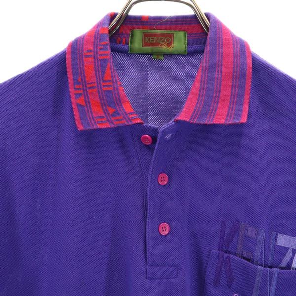 KENZO ケンゾー 日本製 ゴルフ 半袖 ポロシャツ 2 紫系 GOLF 鹿の子 メンズ