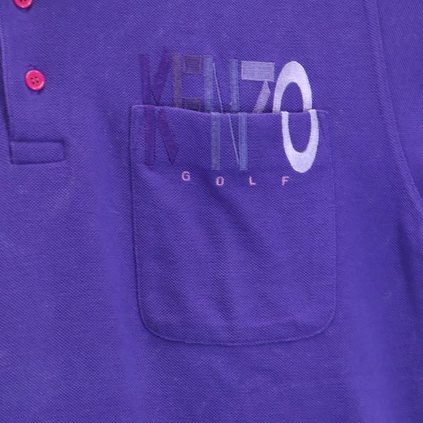 KENZO ケンゾー 日本製 ゴルフ 半袖 ポロシャツ 2 紫系 GOLF 鹿の子 メンズ