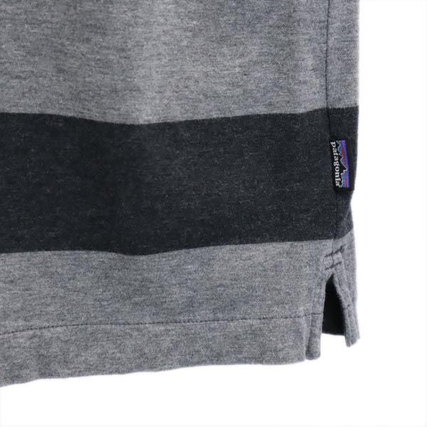 patagonia パタゴニア アウトドア ボーダー 半袖 ポロシャツ XS グレー系 メンズ