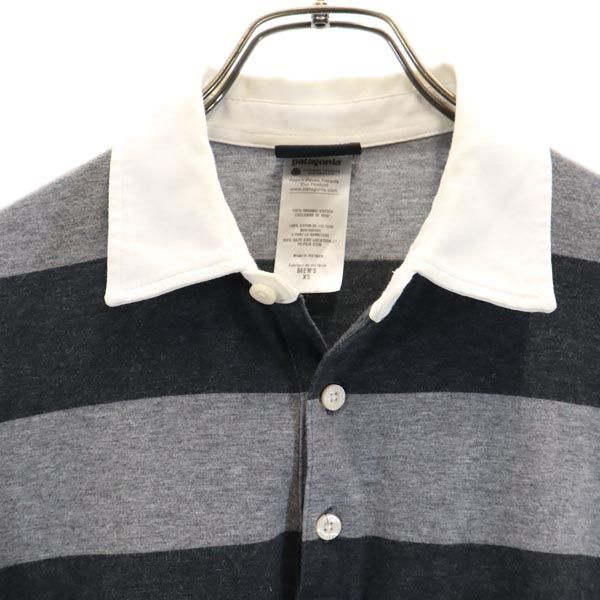 patagonia パタゴニア アウトドア ボーダー 半袖 ポロシャツ XS グレー系 メンズ