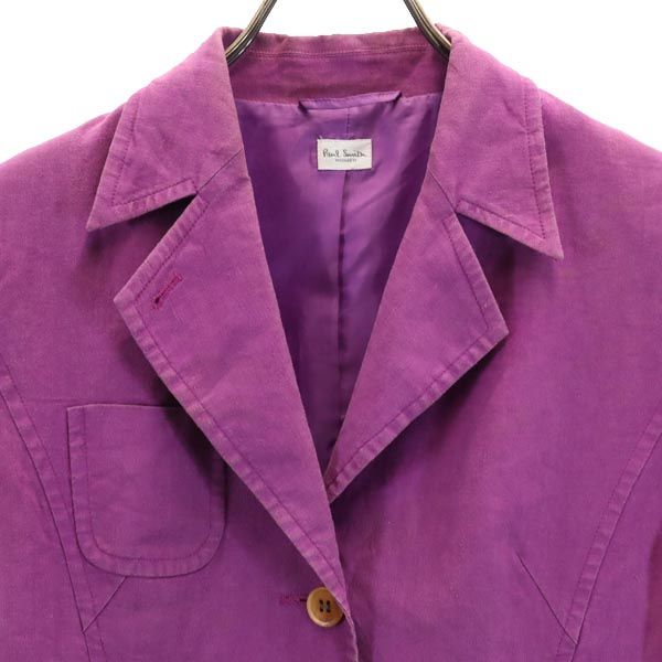 ポールスミス ウーマン リネン 半袖 テーラードジャケット 38 パープル Paul Smith WOMAN レディース