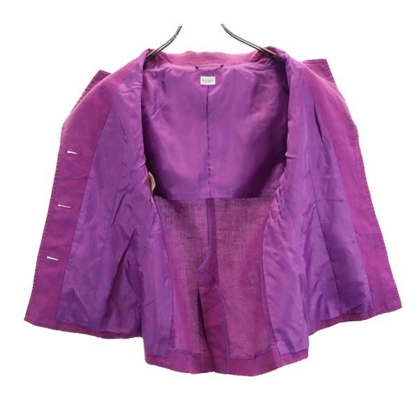 ポールスミス ウーマン リネン 半袖 テーラードジャケット 38 パープル Paul Smith WOMAN レディース