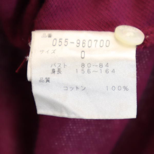 PEARLY GATES パーリーゲイツ 日本製 ゴルフ 半袖 ポロシャツ 0 紫系 鹿の子 レディース