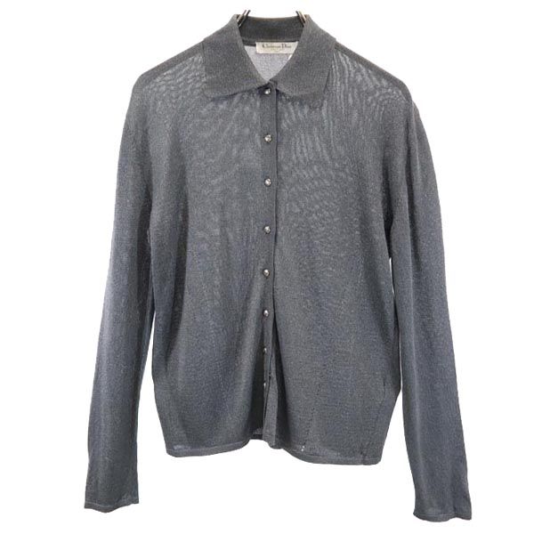 Christian Dior クリスチャンディオール イタリア製 長袖 シャツ XL グレー系 レディース