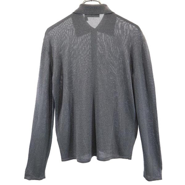 Christian Dior クリスチャンディオール イタリア製 長袖 シャツ XL グレー系 レディース