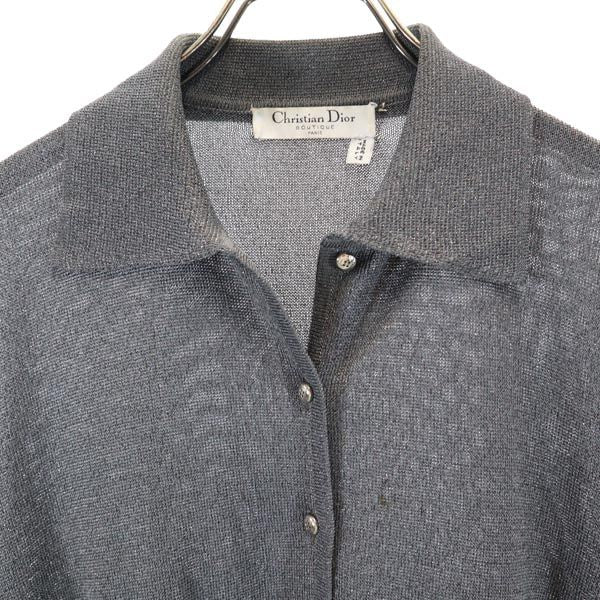 Christian Dior クリスチャンディオール イタリア製 長袖 シャツ XL グレー系 レディース