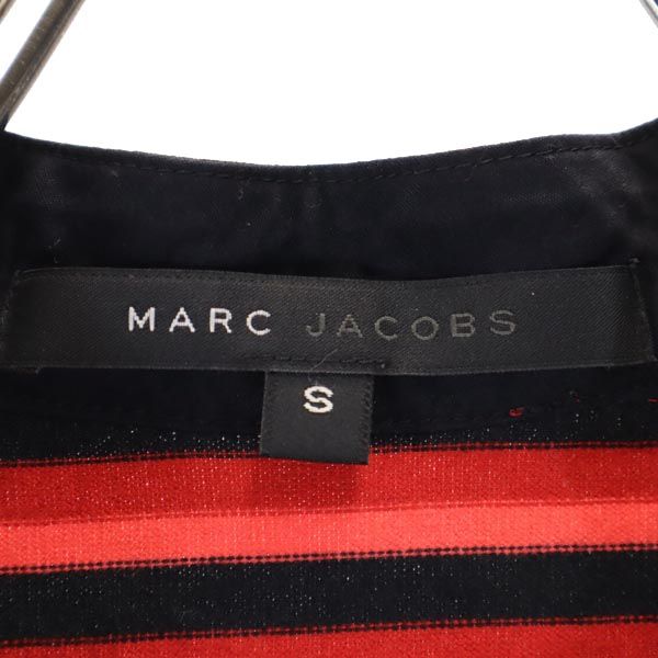 MARC JACOBS マークジェイコブス ボーダー 長袖 ハーフジップ カットソー S レッド系 レディース