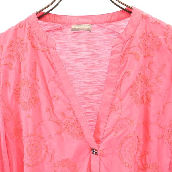 NAPAPIJRI ナパピリ 長袖 スキッパーカラー シャツ S ピンク系 レディース