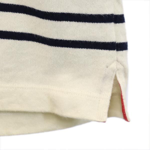 PETIT BATEAU プチバトー フランス製 ボーダー 長袖 Tシャツ S 生成り ロンT メンズ