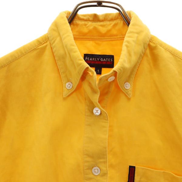 PEARLY GATES パーリーゲイツ 日本製 長袖 コーデュロイ ボタンダウンシャツ 1 イエロー系 レディース